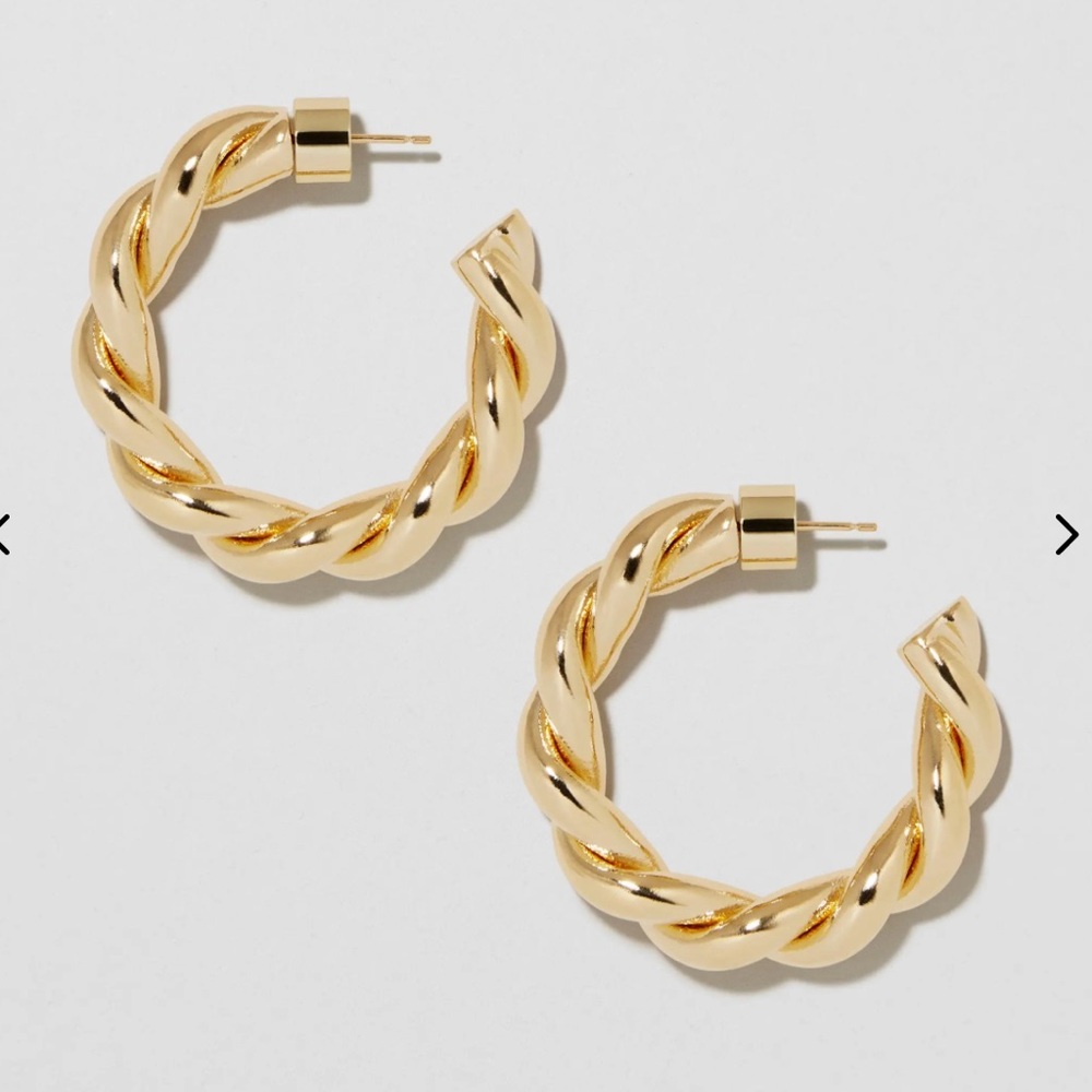 Jennifer Fisher 1” Twisted Lilly Hoop Earrings - Picture 2 of 3